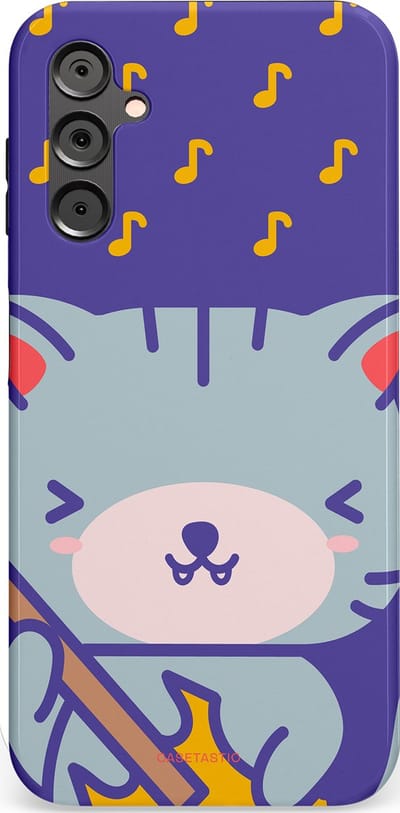 Casetastic Hoesje Geschikt voor Samsung A14 (5G/4G) - Stijlvolle Beschermende Duo-layer Case - Katten beat