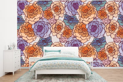 Behang - Fotobehang Patroon - Bloem - Art Nouveau - Breedte 320 cm x hoogte 240 cm