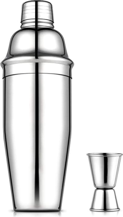 La'Moussawi ® Complete Cocktail Shakerset voor Thuisgebruik, Roestvrij Staal, 750 ml, Inclusief Filter en Accessoires