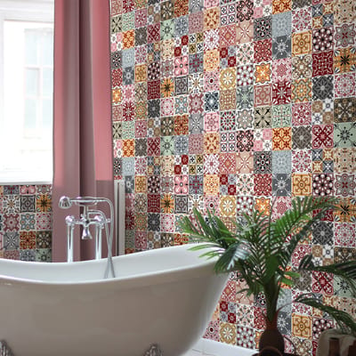 Muurstickers - Zelfklevende tegelmuurstickers voor keuken en badkamer - 60 Matina tegelstickers - 60 stickers 20x20cm