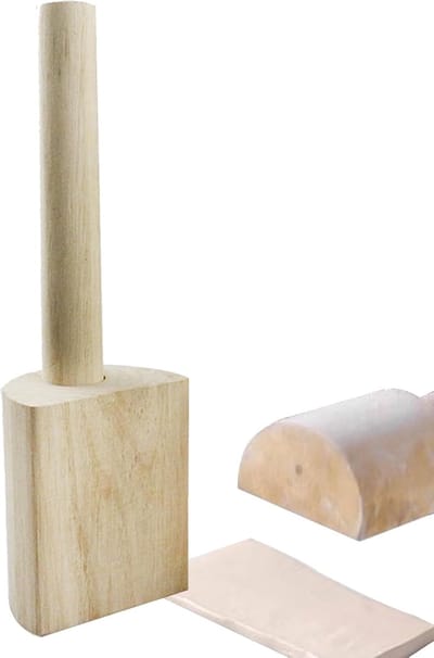 Houten troffel - Keramische hamer - Modelleren projecten - Ergonomisch ontwerp - 27.5 cm lengte - Natuurlijk hout