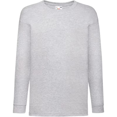 Fruit of the Loom Kids Value Weight Longsleeve 5 stuks T-shirt Grijs (Maat 104)
