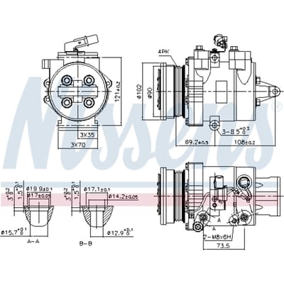 Compressor, airconditioner NISSENS 890624