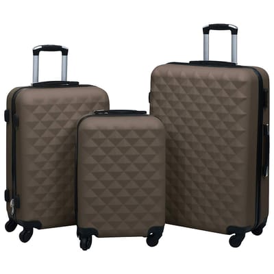 vidaXL - 3-delige - Harde - kofferset - ABS - bruin