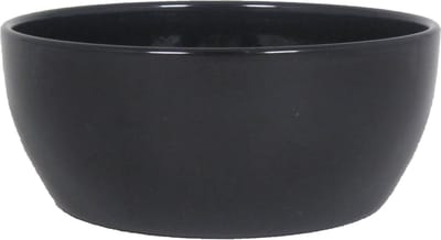 Floran Bloempot - schaal - zwart - glanzend - keramiek - 22 x 9 cm - plantenpotten binnen