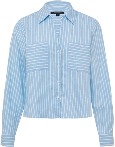 Dames lin lange mouwen blouse COMMA