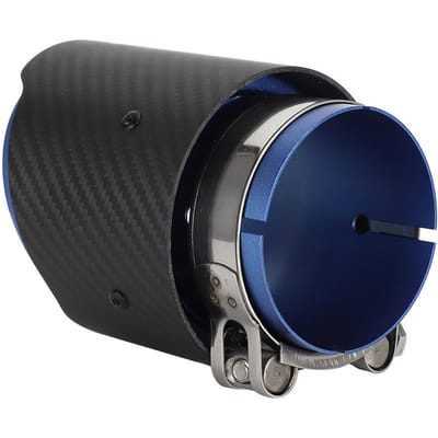 Koolstofvezel 80mm Inlaat 101mm Uitlaat Staartzijde Rechte Zijde Mat Uitlaatpijp Tip Geschikt voor Mazda CX5 CX4(Blauw ) blauw