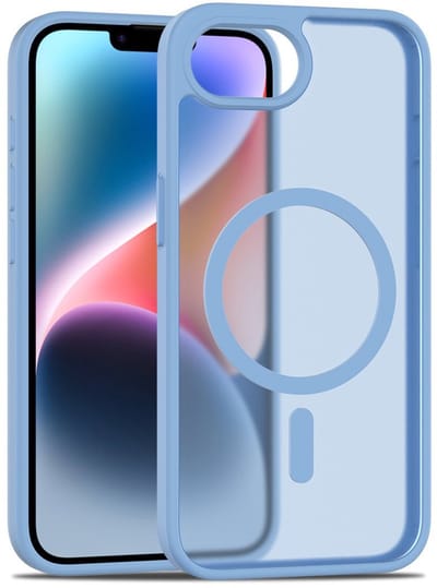 Solidenz Hoesje - Geschikt voor iPhone 17e / 16e - FrostMag Backcover geschikt voor MagSafe - Sierra Blauw