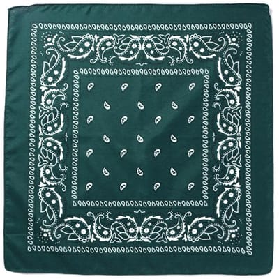Fako Fashion - Bandana - Hoofddoek - Mondbescherming - Zakdoek - Paisley - Donkergroen - 3 Stuks