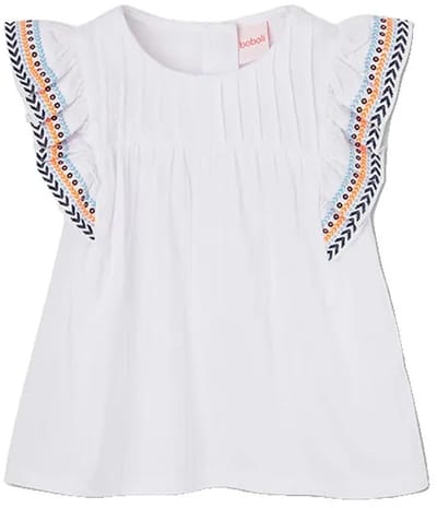 Boboli 403030 Mouwloze Blouse Wit 4 Years Meisje