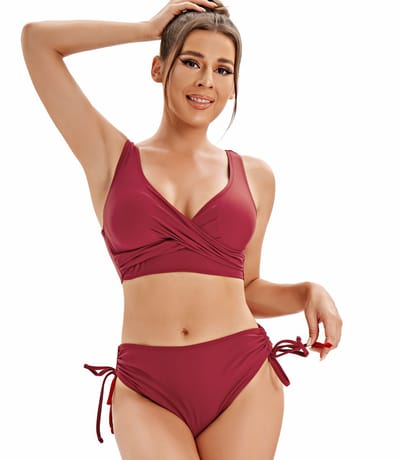 Vrouwen Bikini Set Crossover Bustier High-Waist Bikini Zwemkleding Elegant Tweedelig Zwempak