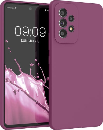kwmobile telefoonhoesje geschikt voor Samsung Galaxy A53 5G - Hoesje met siliconen coating - Smartphone case in magenta-lila