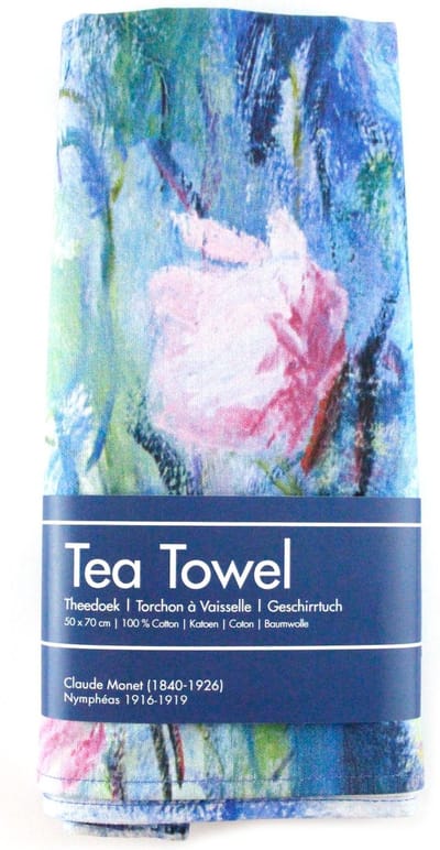 Lanzfeld Theedoek - Monet - Waterlelies - 50x70 cm - 100% Katoen - Kunst