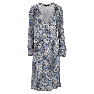 Gucci midi-wikkeljurk met bloemenprint in veelkleurige viscose