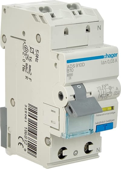 Hager ADS910D Aardlekschakelaar 1-polig 10 A 0.03 A 240 V