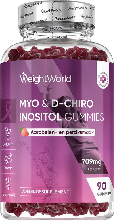 WeightWorld Myo-Inositol & D-Chiro-Inositol gummies - 709 mg - Met cranberry, chroom, foliumzuur, vitamine B6 en B12 - 90 vegan gummies