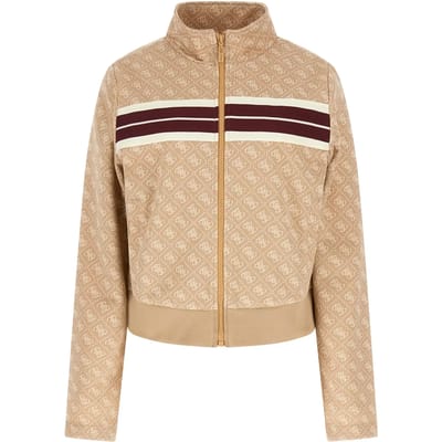 regular fit sweatjack met all-over logoprint model 'Jacquard'
