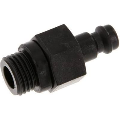 POM DN 5 Koppeling Insteeknippel G 1/4 inch Buitendraad Dubbele afsluiting