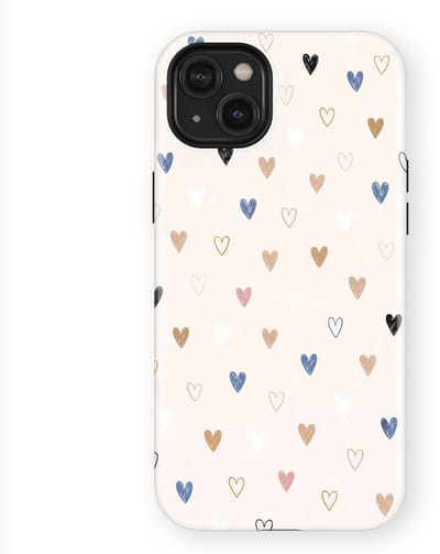 Tough Hoesje met Hartjes geschikt voor iPhone 14 Plus | Little Love Tough Case Geschikt voor Mag | Hartjes Print Backcover geschikt voor iPhone 14 Plus Heart Harmony