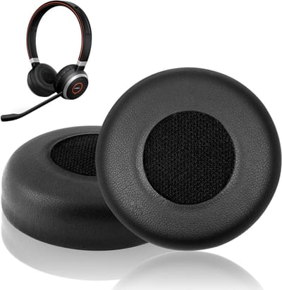 Vervangende Oorkussens voor Jabra Evolve Hoofdtelefoons - Zacht Echte Leer, Geheugenfoam, Over-Ear Bescherming