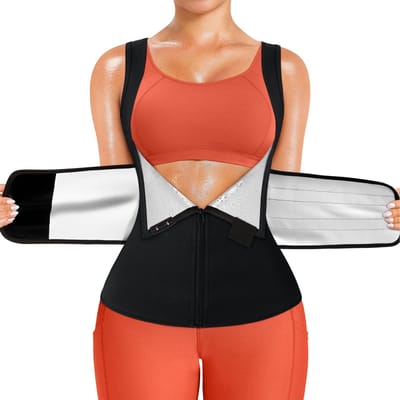 Dailygoods - Zweetgordel voor Dames - Buikweg Sauna Shirt en Taillevormer - Thermo Sauna Vest - Zwart, 3XL