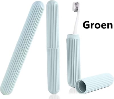 Luxe Tandenborstel Reis Koker I Tandenborstelhouder I Tandenborstel Hoes I Tandenborstel Opbergen I Reiscontainers I Groen