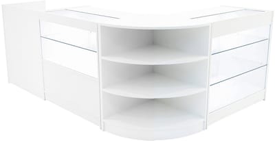 Theia led winkel toonbank set - wit - 90/60 cm - 4-delige etalageset