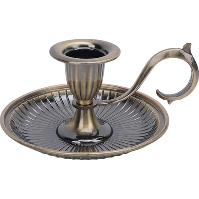 Bougeoir Vintage Fond Rond Bougeoir Chandelle pour Table Dîner Décoration Maison Fête Vacances Bronze laiton antique