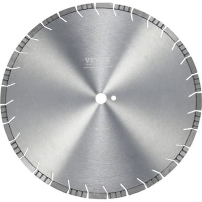 VEVOR Diamantzaagblad Betonzaagblad 45 cm voor nat of droog werk, 12 mm diamantsegmentzaagblad met schuine tanden, middengatdiameter 25,4 mm, voor beton, cementplaten, tegels, bakstenen