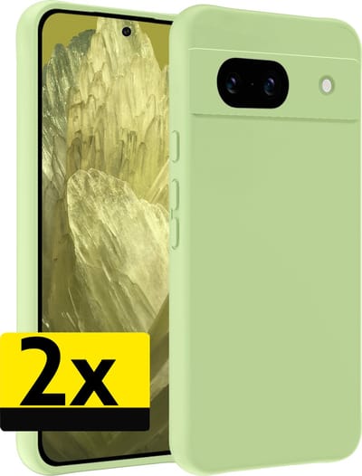 Hoesje - 2 Stuks - Geschikt voor Google Pixel 8a - Sterk & Shockproof - Case Siliconen - Back Cover - Telefoon Hoes - Telefoonhoesjes - Groen