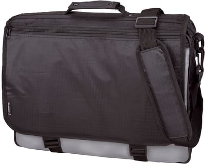 Lichte crossbodytas 'WAVE', polyester, zwart/grijs