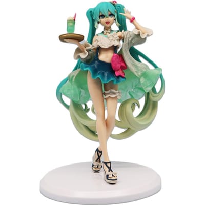18CM Anime Hatsune Miku Figuur Zoete Snoepjes Meloen Frisdrank Float Staand Figuur Schattig Speelgoed Cadeau Collectie Actie Figuur PVC Poppen beige