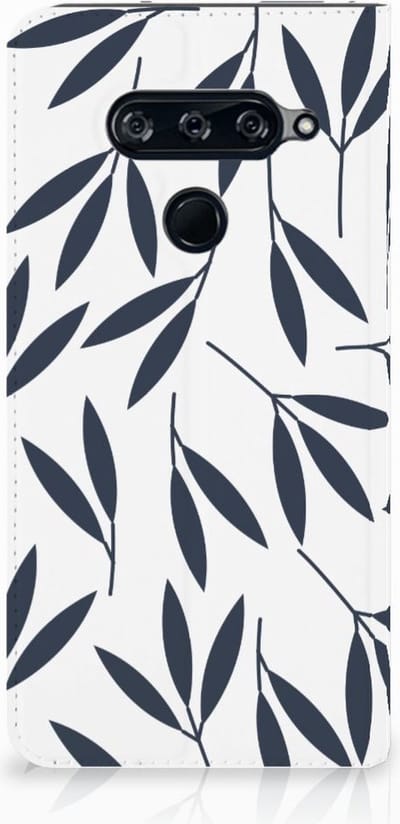 LG V40 Thinq Smart Cover Leaves Blue