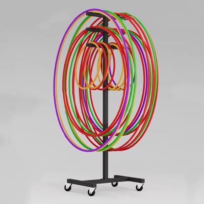 Fitness Organizer - Sportrek - Sportspullen Opbergen - Met Wielen - 110 cm Hoog - Zwart