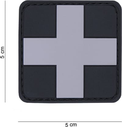 Embleem 3D PVC Cross grijs