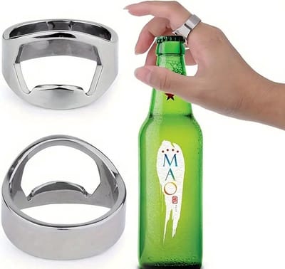 Ring Flesopener I Bieropener I Flesopener I Bar Accessoires I RVS I Zilver