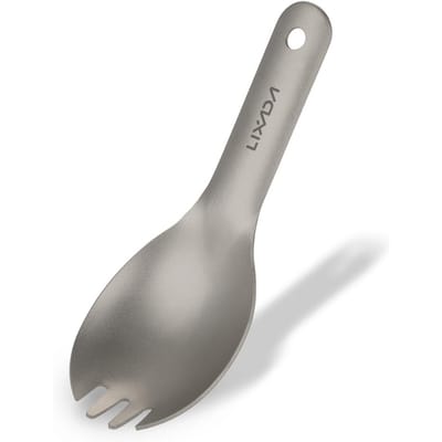 Lixada – cuillère à poignée courte en titane, ultralégère pour enfants et bébés, couverts de pique-nique de Camping en plein air Spork