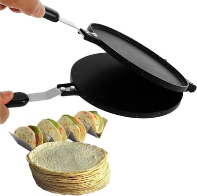 Tortilla Pers Pan - Deeg Pers - Maaltijden Bereiden - Antiaanbaklaag - 43 x 22 cm - Zwart
