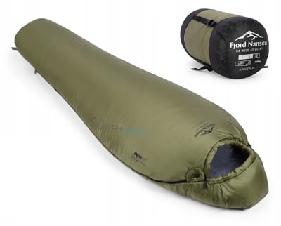 Fjord Nansen Kjolen XL Slaapzak -16°C | 1,4kg | Olijfgroen | Linker rits