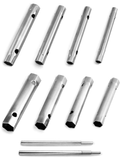 Dailygoods- Pijpdopsleutelset 10-delig - Dopsleutels 6 x 7/20 x 22 mm - Verzinkt Koolstofstaal - Corrosiebestendig - Ideaal voor Smalle Uitsparingen - Dopsleutelset