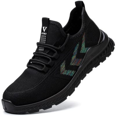 Ademende Werk Sneakers Mannen Stalen Neus Schoenen Mannen Veiligheidsschoenen Lichtgewicht Prikbestendige Werkschoenen Laarzen Mannen Beschermende Schoenen 46 black
