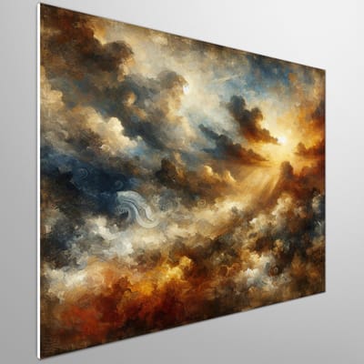 Abstract rembrandt schilderij | Rembrandt's abstracte visie: een eigentijds kunstwerk met historische flair | Kunst - 80x80 centimeter op Forex | Foto op Forex