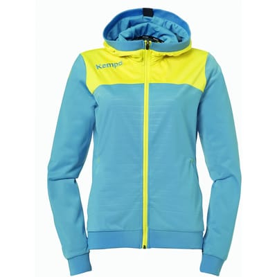 Kempa Emotion 2.0 Jas met Capuchon Dames Dove Blauw-Limoen Geel Maat L