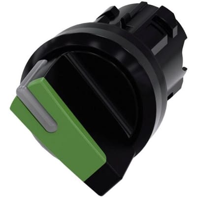 Siemens 3SU10022BF400AA0 3SU1002-2BF40-0AA0 Knevelschakelaar Kunststof frontring, Verlicht Knevel Zwart, Groen 1 x 90 ° 1 stuk(s)