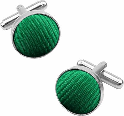 Fako Bijoux - Manchetknopen - Staal & Streep - 16mm - Groen