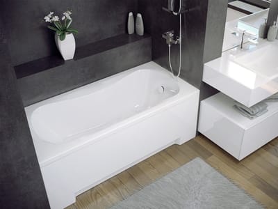 Badland ARIA ligbad 130 x 70 cm wit met baddrager