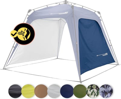 Lumaland Outdoor zijwand voor pop-up paviljoen, zijwand voor tuintent en camping en partytent, 225 x 155 x 132,5 cm, geschikt voor Lumaland paviljoens [blaw] - Paviljoen niet inbegrepen
