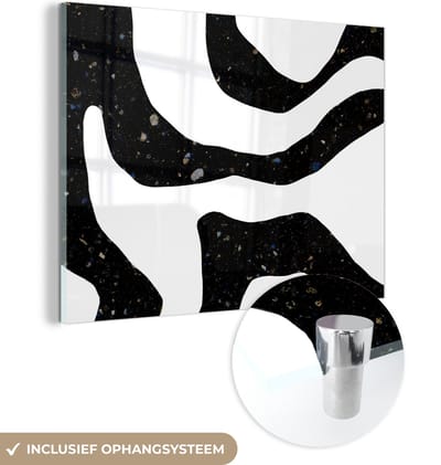 MuchoWow® Glasschilderij 120x90 cm - Schilderij acrylglas - Abstract - Minimalisme - Design - Foto op glas - Schilderijen