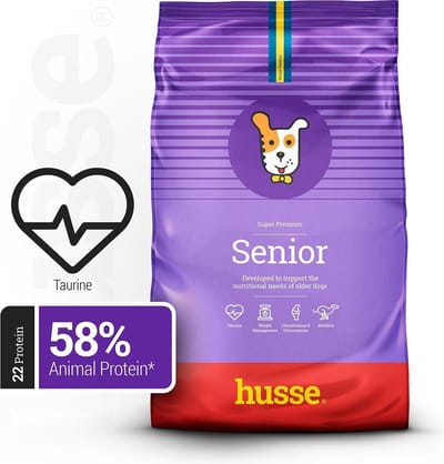 Husse Senior - Hondenvoer Droog, Hondenbrokken, Droogvoer, Hondenvoeding - 100% Natuurlijk - 2 x 12 kg