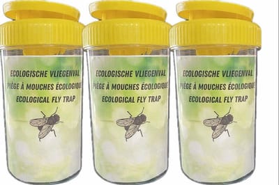 VLIEGENVAL 3 stuks - ecologisch - met lokstof - herbruikbaar duurzaam